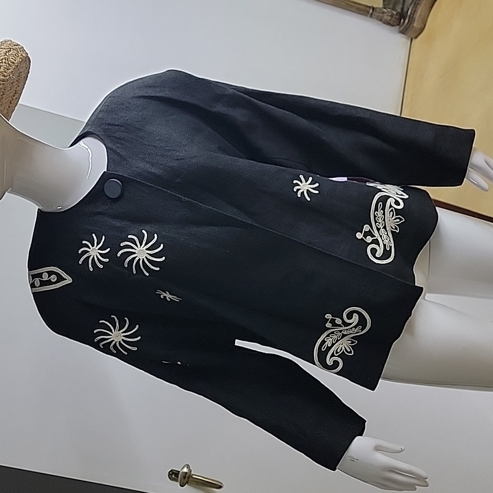Vintage 100% Linen Linda Allard for Ellen Tracy Jacket Oversized Size 10